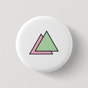 Two triangle chain 3 cm round badge