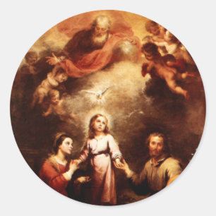 Two Trinities - The Holy Family - Murillo Classic Round Sticker