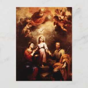 Two Trinities - The Holy Family - Murillo Postcard