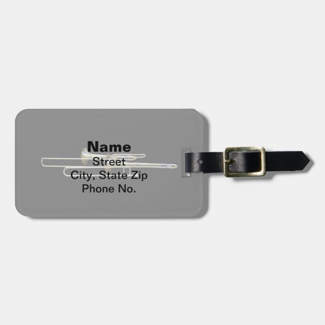 Two Trombones Luggage Tag (Front Horizontal)