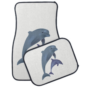 Two Tropical dolphins jumping beside each other Car Mat