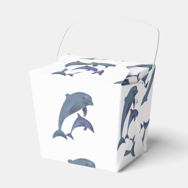 Two Tropical dolphins jumping beside each other Favour Box (Front Side)