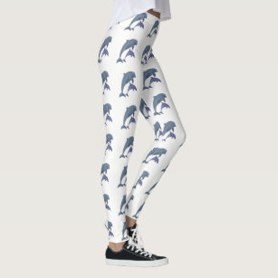 Two Tropical dolphins jumping beside each other Leggings