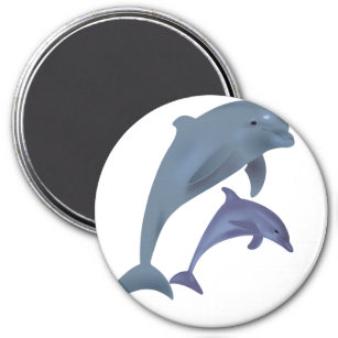 Two Tropical dolphins jumping beside each other Magnet