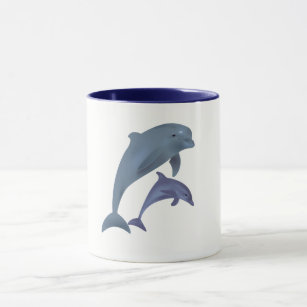 Two Tropical dolphins jumping beside each other Mug