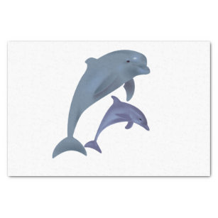 Two Tropical dolphins jumping beside each other Tissue Paper