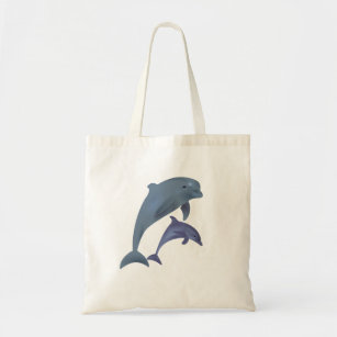 Two Tropical dolphins jumping beside each other Tote Bag