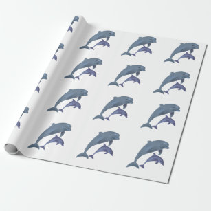 Two Tropical dolphins jumping beside each other Wrapping Paper