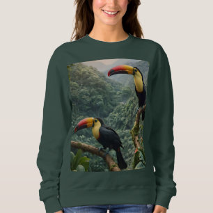 Two Tropical Toucan Birds, Sweatshirt