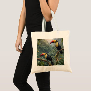 Two Tropical Toucan Birds, Tote Bag