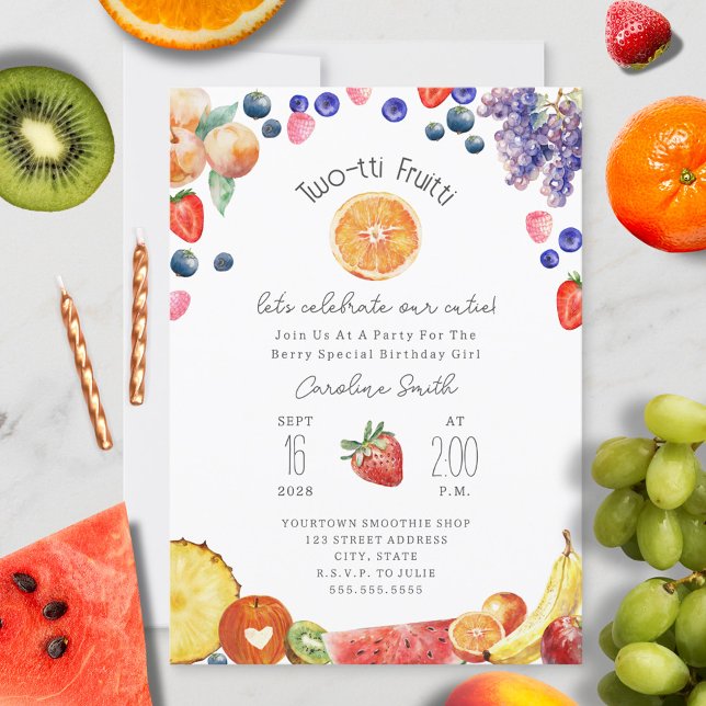 Two-tti Fruitti Cutie Birthday Party Invitation (Creator Uploaded)