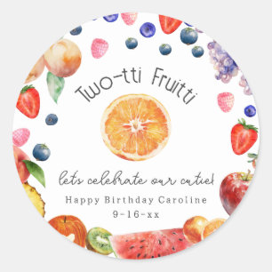 Two-tti Fruitti Cutie Fruit Birthday Classic Round Sticker