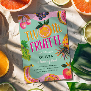 TWO-tti Fruitti Whimsical 2nd Birthday  Invitation