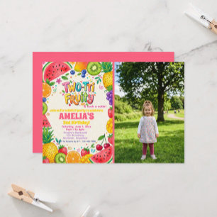 Two-tti Fruity 2nd Birthday Party Invitation