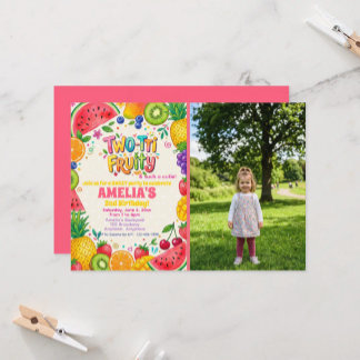 Two-tti Fruity 2nd Birthday Party Invitation