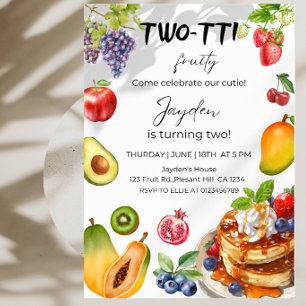 TWO -TTI Fruity Boy's 2nd Birthday Party Invitation