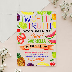 Two-tti Frutti 2nd Birthday Acrylic Invitations