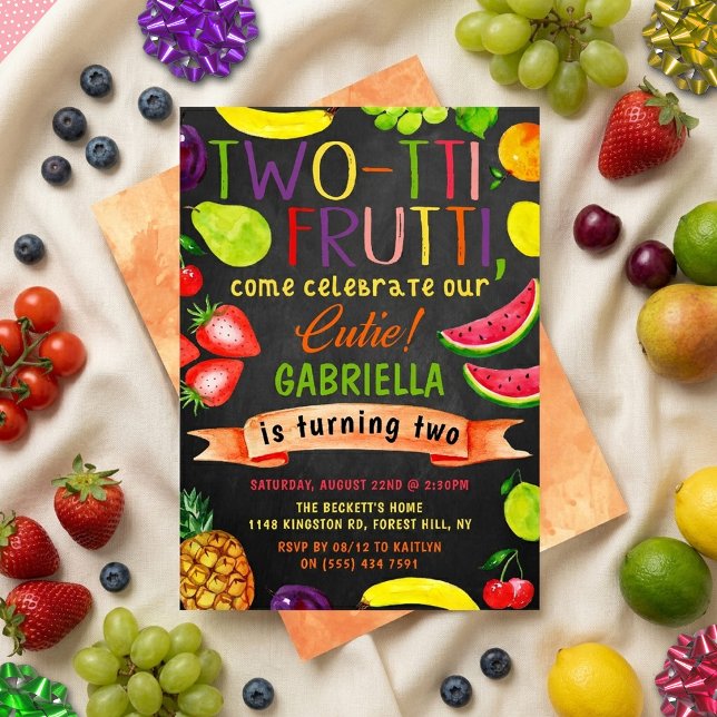Two-tti Frutti 2nd Birthday Invitation (Creator Uploaded)