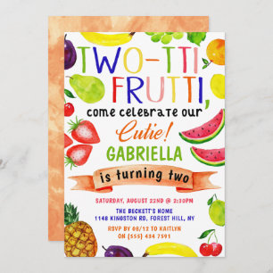 Two-tti Frutti 2nd Birthday Invitations