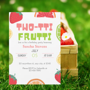 Two-tti Frutti 2nd Birthday Party Invitation