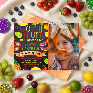 Two-tti Frutti 2nd Birthday Photo Invitation