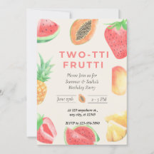 Two-TTI Frutti” 2nd Birthday Twin Invitation 