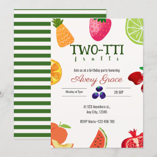 TWO-TTI Frutti Birthday Invitation Card