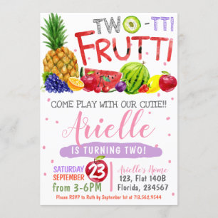 Two-Tti Frutti Birthday Party Invitation