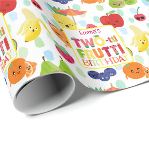 Two-tti Frutti Cutie Fruit 2nd Birthday Party Wrapping Paper