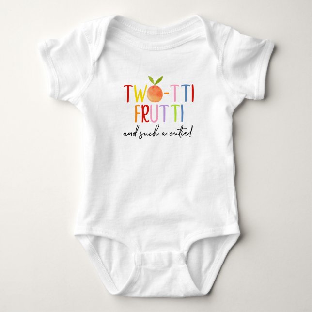 Two-tti Frutti Cutie Fruit Second Birthday Baby Bodysuit (Front)