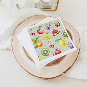 Two-tti frutti fruit pattern birthday party napkin