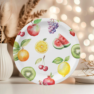 Two-tti frutti fruit pattern birthday party paper plate