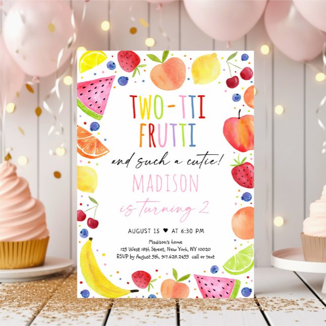 Two-tti Frutti Fruit Second Birthday Invitation (Creator Uploaded)