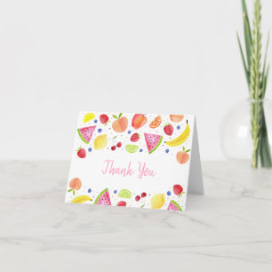 Two-tti Frutti Fruit Second Birthday  Thank You Card