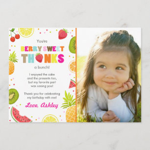 two-tti Frutti Party Fruit birthday Thank You Card