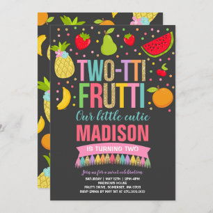 Two-tti Frutti Party Invitation 2nd Birthday Party