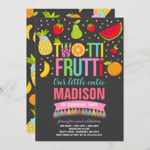 Two-tti Frutti Party Invitation 2nd Birthday Party