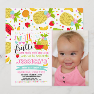 Two-tti Frutti Party Invitation 2nd Birthday Party