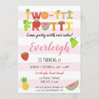 Two-tti Frutti - Tutti Fruity Birthday Invitation