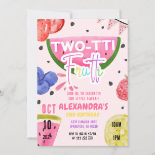 Two-tti Frutti Tutti Frutti 2nd Fruit Birthday Invitation
