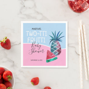Two-tti Frutti Twins Baby Shower Napkin
