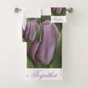 Two Tulips Together Bath Towel Set