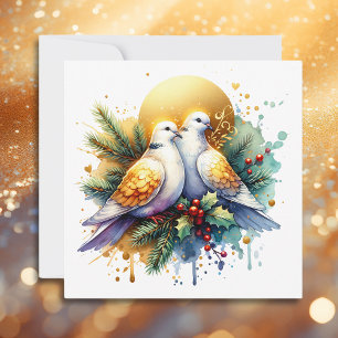 Two Turtle Doves   12 Days of Christmas Holiday Card