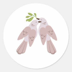 Two Turtle Doves Classic Round Sticker