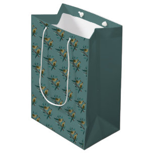 Two Turtle Doves Cut-Out Stencil Retro Style 3 Medium Gift Bag