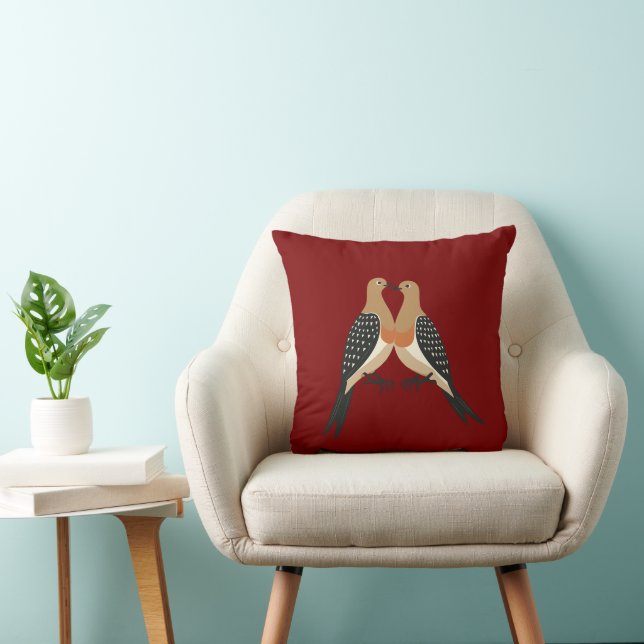Two Turtle Doves Cut-Out Stencil Retro Style 5 Cushion (Chair)