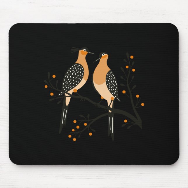 Two Turtle Doves Cut Out Stencil Retro Style 7 Bab Mouse Mat (Front)