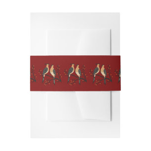 Two Turtle Doves Cut-Out Stencil Retro Style 7 Invitation Belly Band