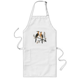 Two Turtle Doves Cut-Out Stencil Retro Style 7 Long Apron