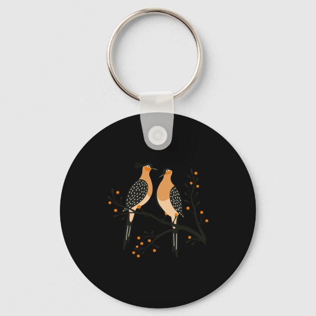 Two Turtle Doves Cut Out Stencil Retro Style 7 T S Key Ring (Front)